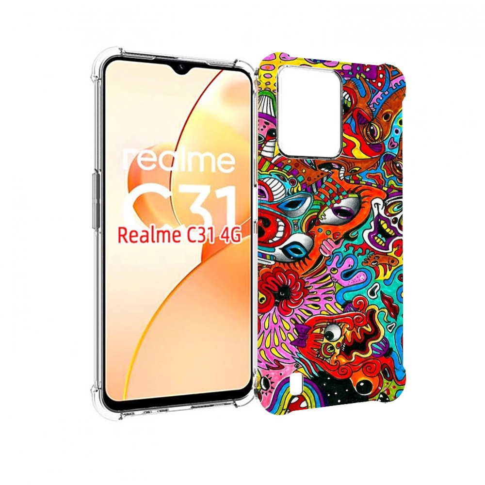 

Чехол MyPads разные абстракции яркие для OPPO Realme C31, Прозрачный, Tocco