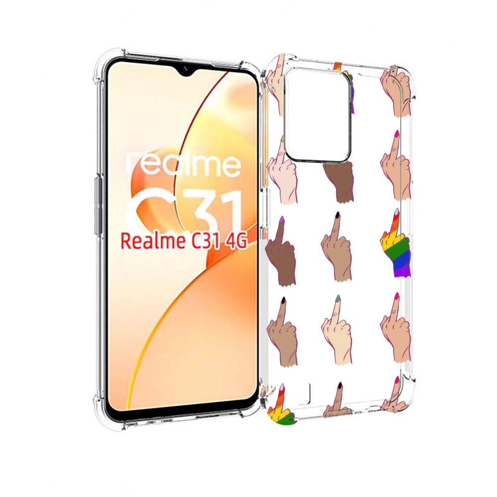

Чехол MyPads разноцветные-руки для OPPO Realme C31, Прозрачный, Tocco