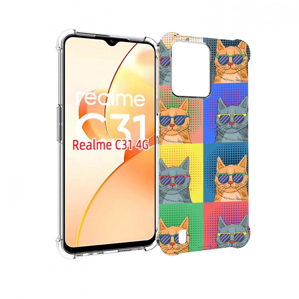 

Чехол MyPads разноцветные-коты для OPPO Realme C31, Прозрачный, Tocco
