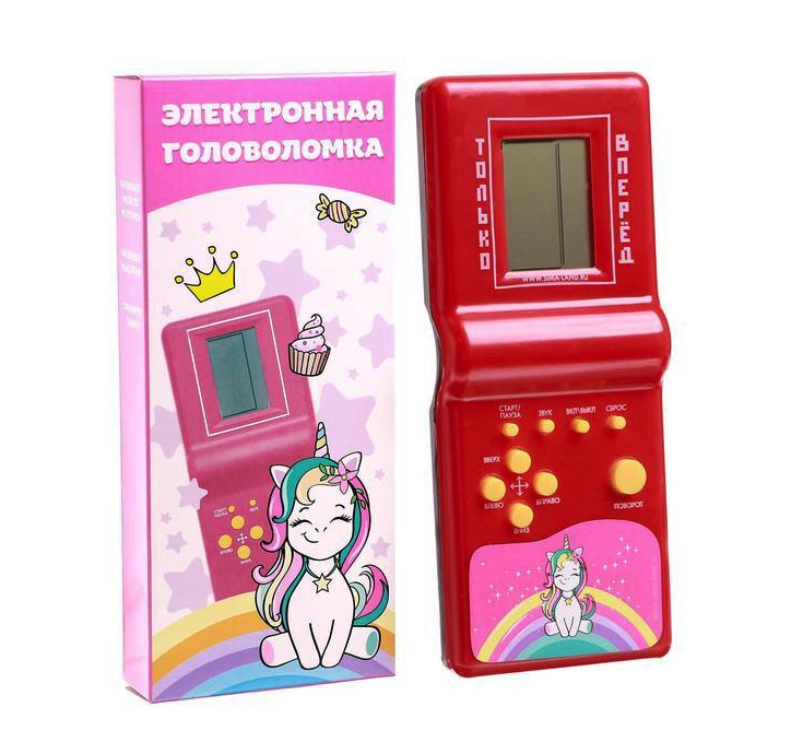 

Электронная головоломка Funny Toys Единорог 13 игр 4101527, Красный