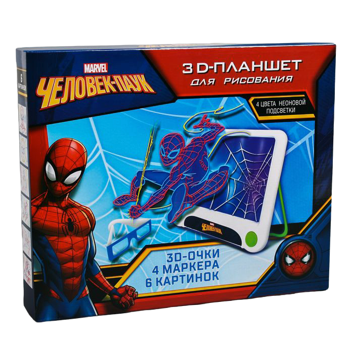 

3D-планшет Marvel для рисования неоновыми маркерами Человек-паук 4414907, Белый