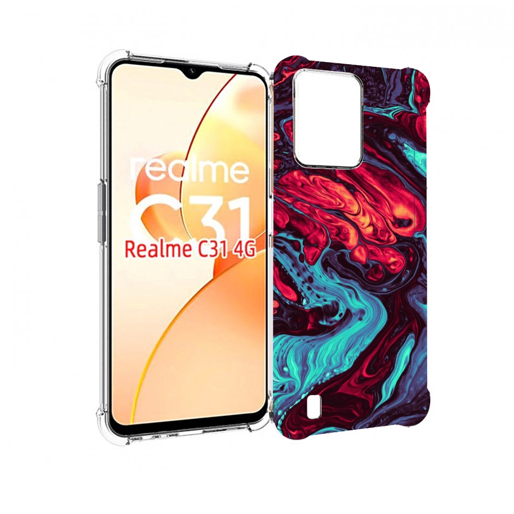 

Чехол MyPads разбавленная краска для OPPO Realme C31, Прозрачный, Tocco