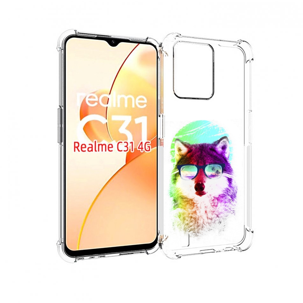 

Чехол MyPads радужный волк детский для OPPO Realme C31, Прозрачный, Tocco