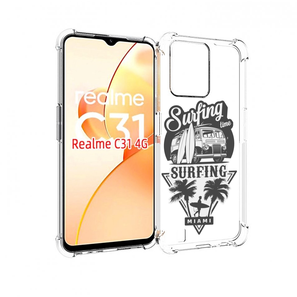 

Чехол MyPads путешествие-на-фургочике для OPPO Realme C31, Прозрачный, Tocco