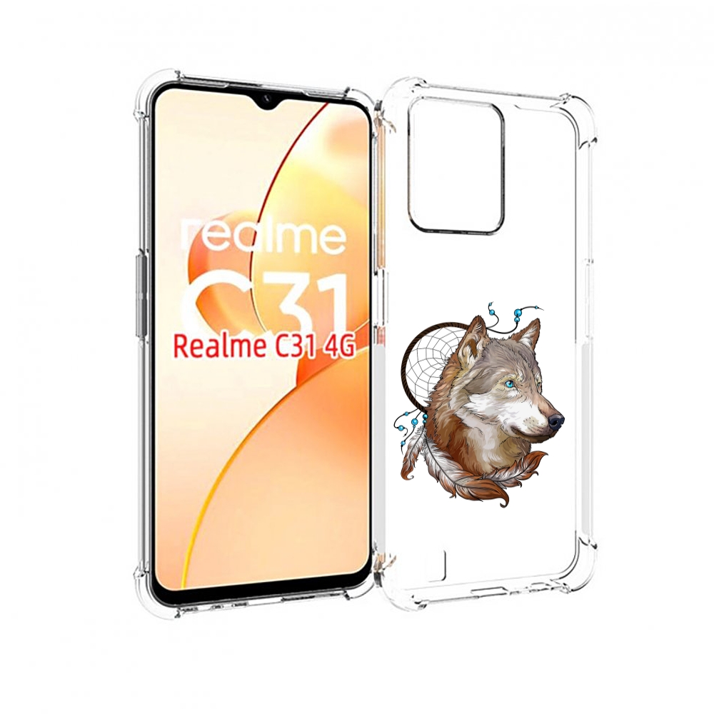 

Чехол MyPads волк и ловец снов для OPPO Realme C31, Прозрачный, Tocco