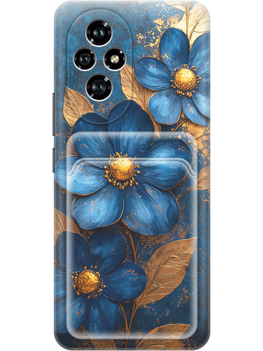 

Силиконовый чехол на Honor 200 с принтом с карманом для карты 835556, Прозрачный;золотистый;синий, 783978423