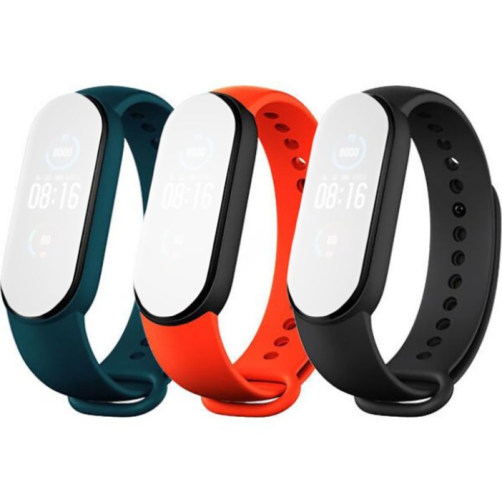 Ремешок д/Mi Smart Band 5 Strap (3-Pack) Black/Orange/Teal (BHR4639GL)