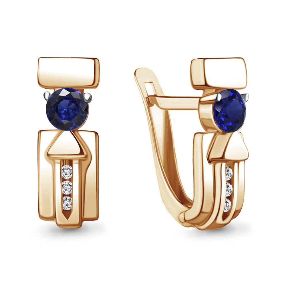 

Серьги из серебра с фианитом Aquamarine 43479АБ_925_з, 43479АБ_925_з