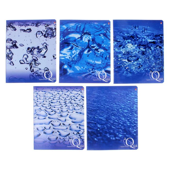 

Тетрадь 48 листов в клетку "Вода", обложка мелованный картон, УФ-лак, МИКС