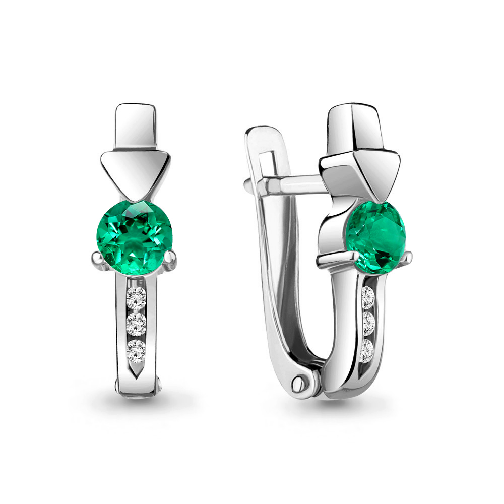 

Серьги из серебра с изумрудом Aquamarine 43478АГ_925_р, 43478АГ_925_р