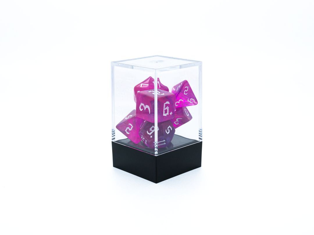 Набор кубиков для D&D, Dungeons and Dragons, Pathfinder перламутровые розово-фиолетовые