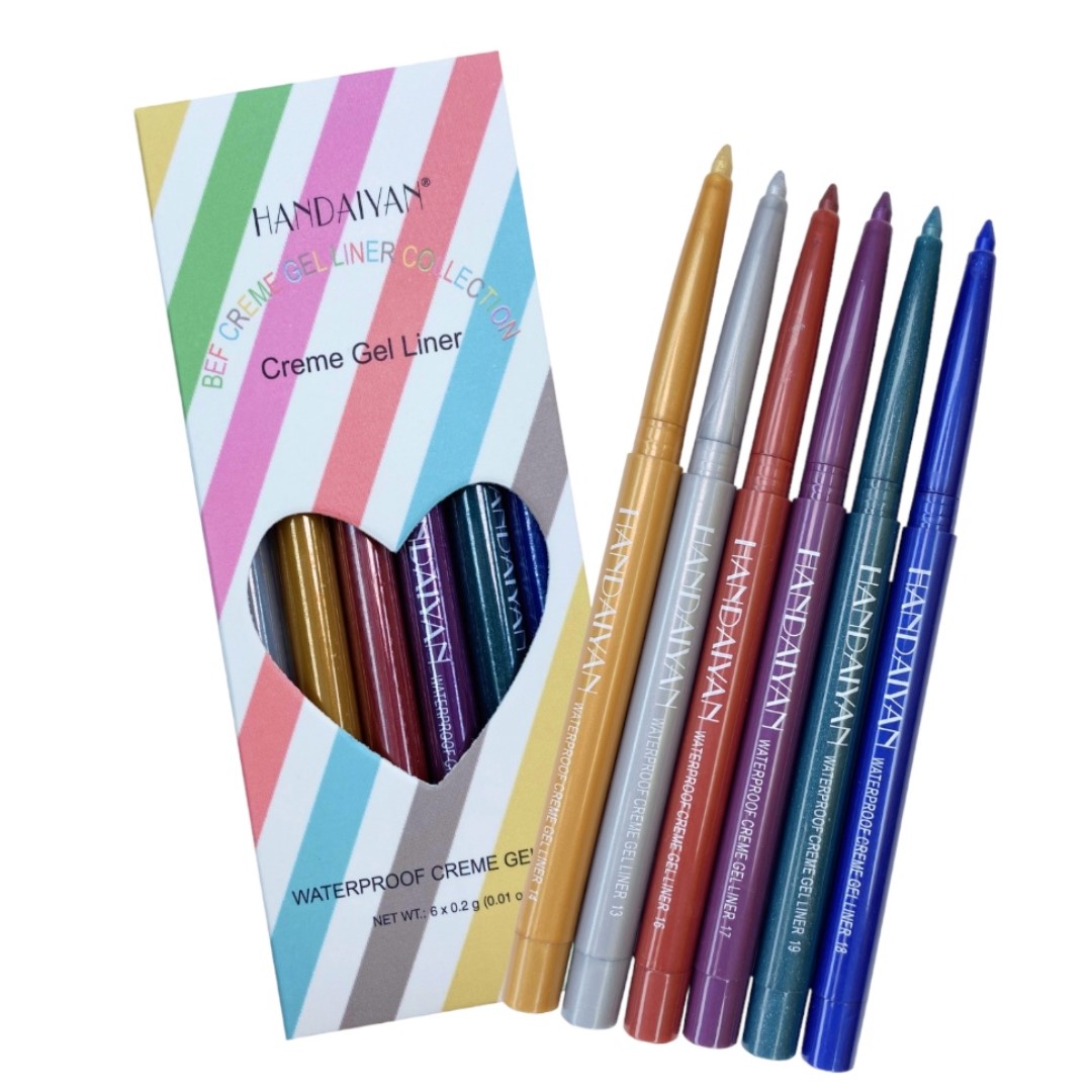 Набор цветных гелевых карандашей подводок для глаз Handaiyan 6 шт chatte noire набор карандаш для глаз тени и точилка двойная