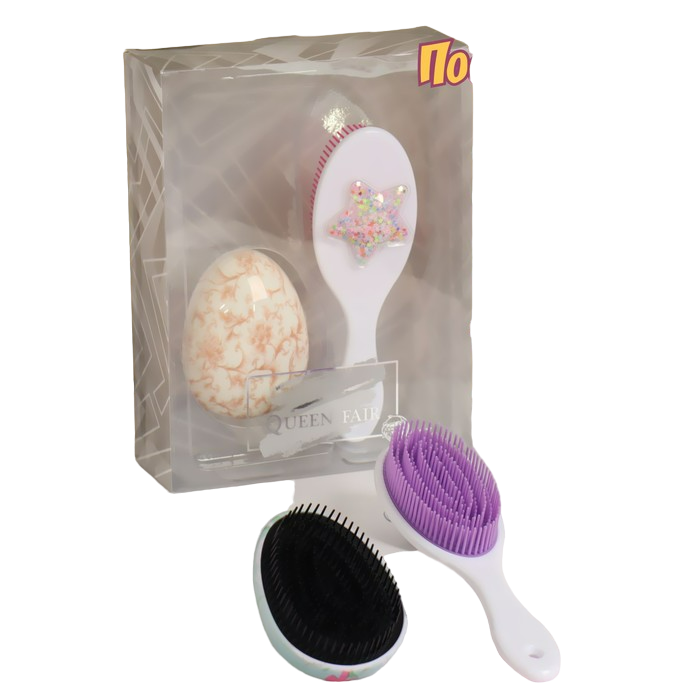 

Подарочный набор Звёздочка, 2 предмета: массажные расчёски, цвет микс, Черный