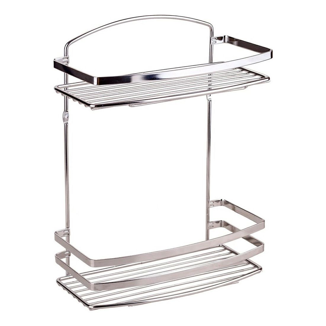 

Полка для ванной Tekno-tel прямая 2-x ярусная глянцевая xром 250x125x320 мм