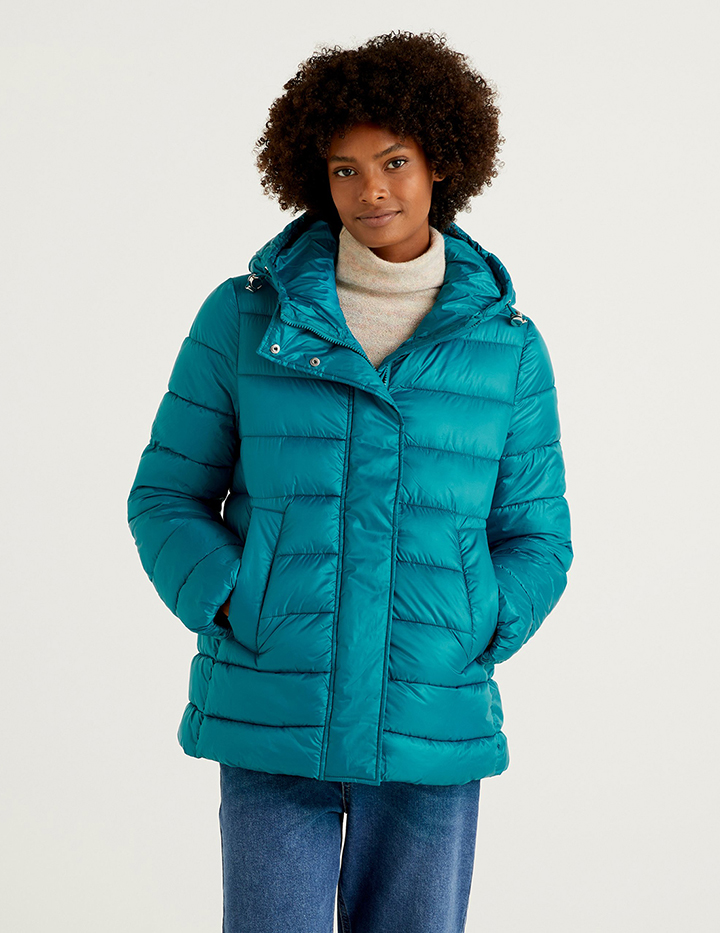 

Куртка женская United Colors of Benetton 21A_29EH536P4 голубая 46 IT, 21A_29EH536P4