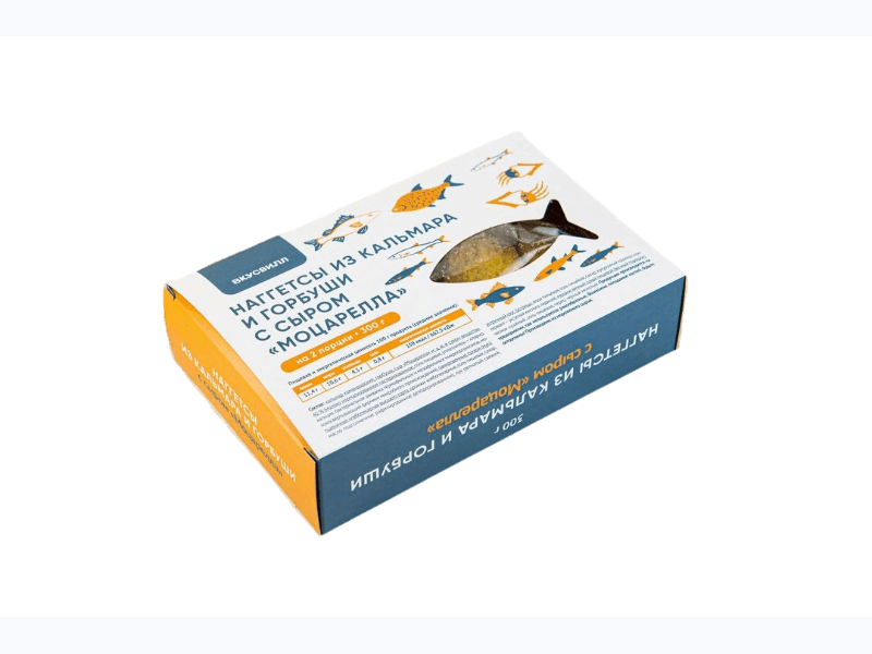 Наггетсы ВкусВилл из кальмара и горбуши с сыром замороженные 300 г