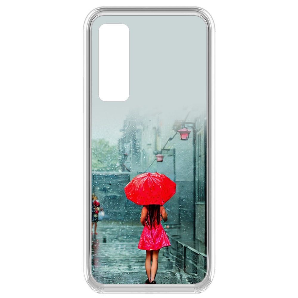 

Чехол-накладка Krutoff Clear Case Красный зонтик для Vivo Y53s, Прозрачный