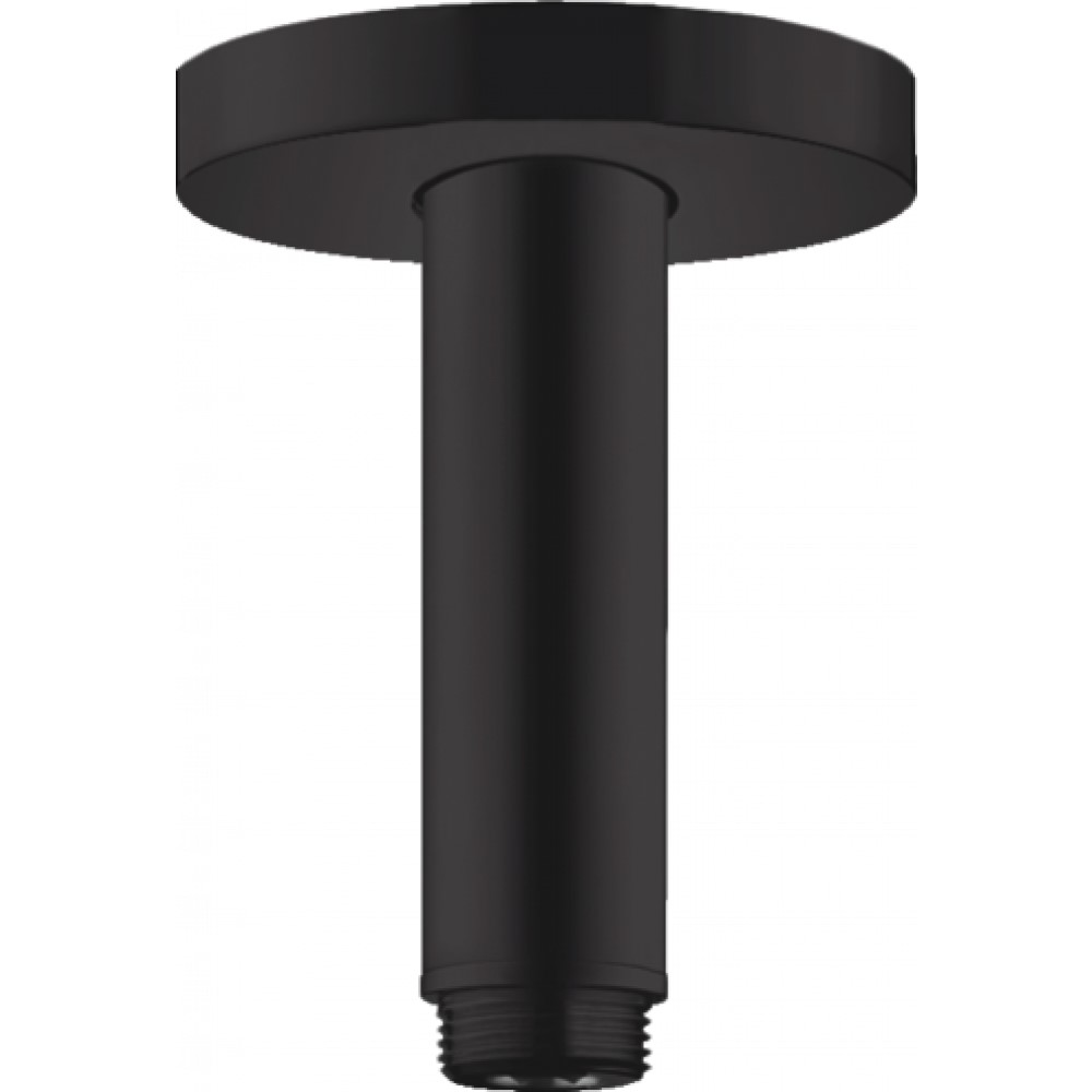 

Потолочное подсоединение hansgrohe S, 100 мм. 27393670, матовый черный, Серебристый