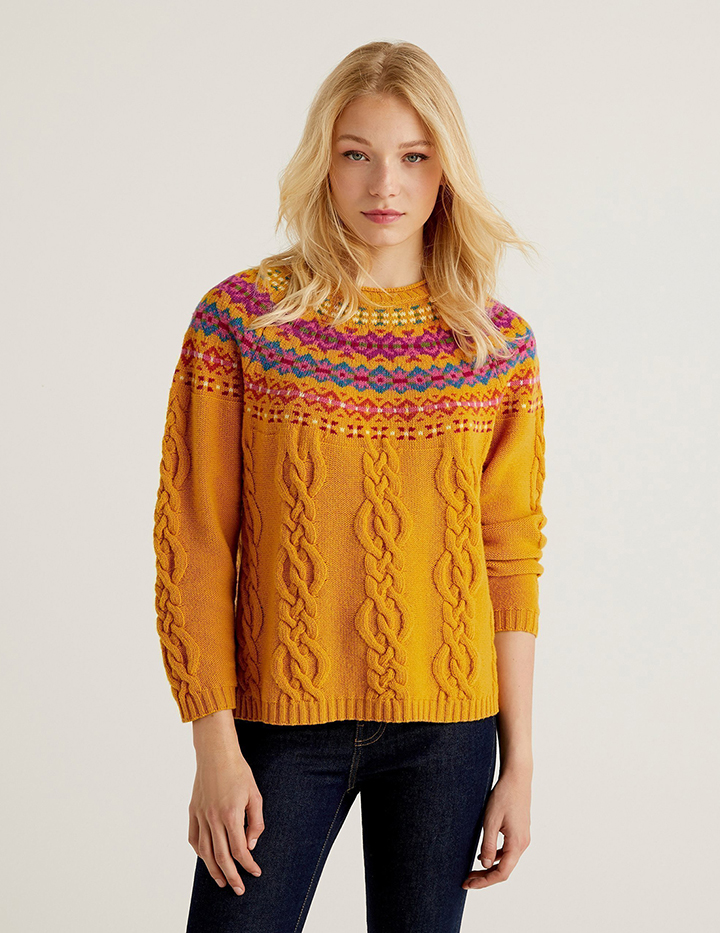 

Джемпер женский United Colors of Benetton 21A_1344E1P26 разноцветный L, 21A_1344E1P26