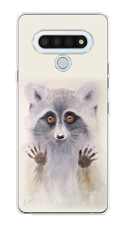 

Чехол на LG Stylo 6 "Енот за стеклом", Бежевый;серый, 84550-4