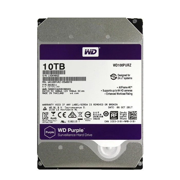 фото Внутренний жесткий диск western digital wd purple 3.5" 10tb (wd100purz)