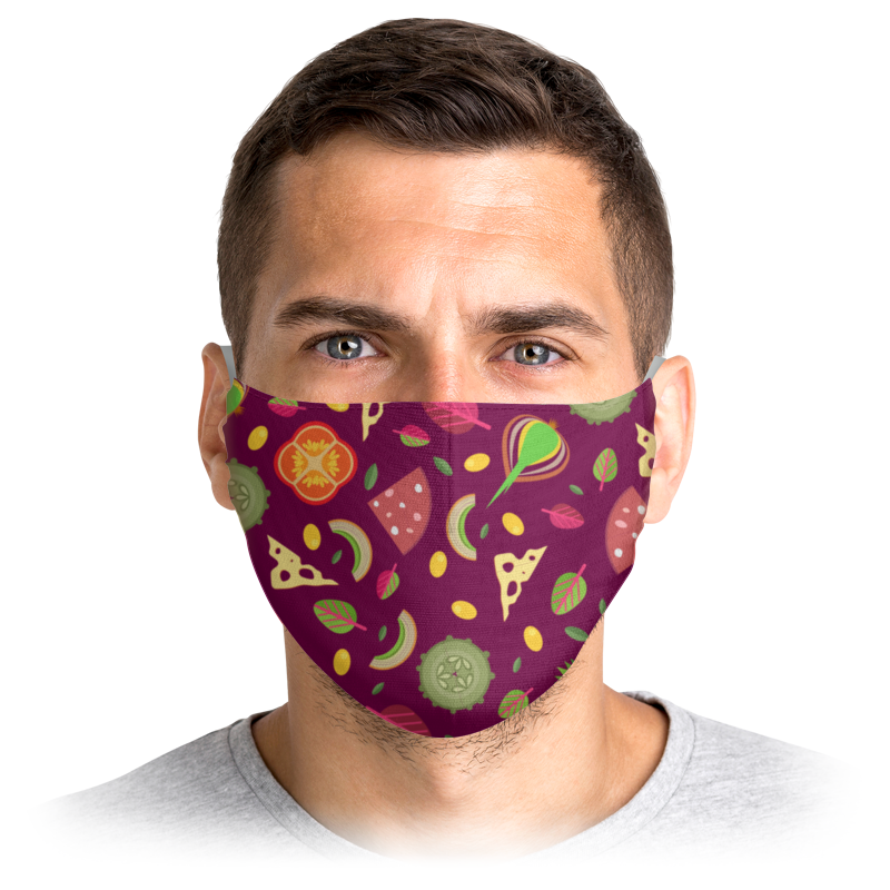 

Многоразовая маска Printio Овощи фиолетовая S, Овощи