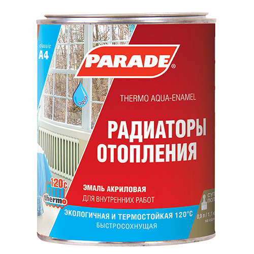 Эмаль PARADE А4 акриловая термо Белая полуматовая 0,45л