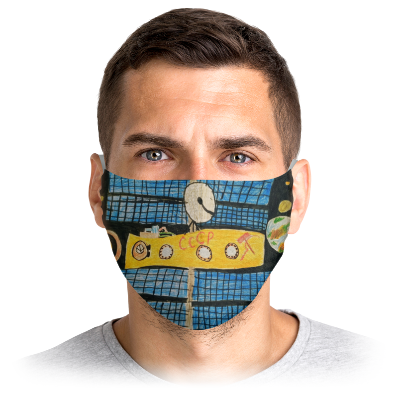 

Многоразовая маска Printio Мкс и космос разноцветная S, Мкс и космос
