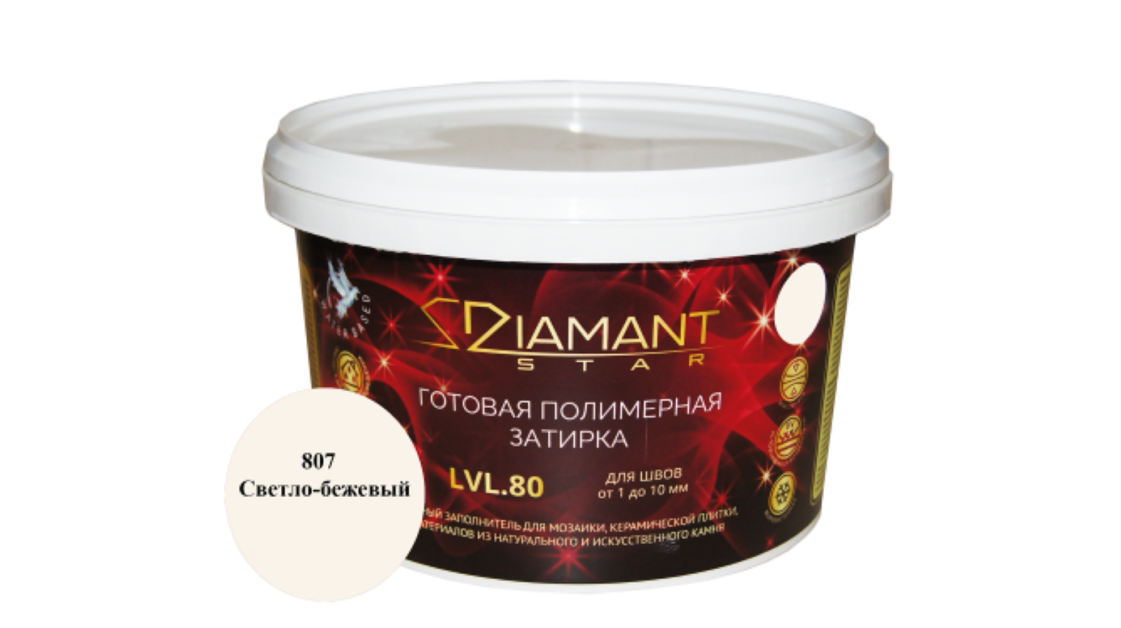 Затирка Живая Краска Diamant Star lvl.80 цвет светло-бежевый 807