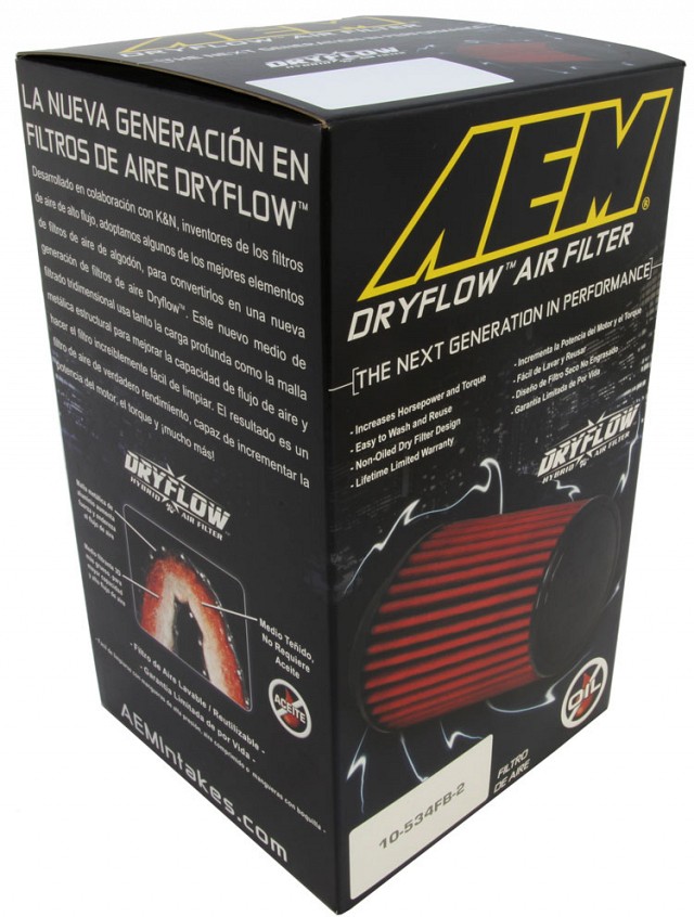 

AEM 21-2057DK Фильтр воздушный Dryflow, вход 102 мм