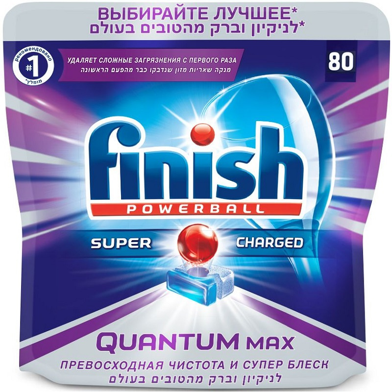 

Таблетки для посудомоечной машины Finish quantum блеск и защита 80 штук