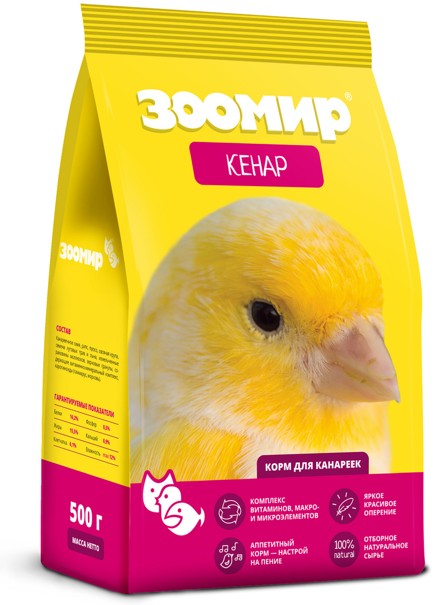 

Сухой корм для канареек Зоомир, 12 шт по 500 г