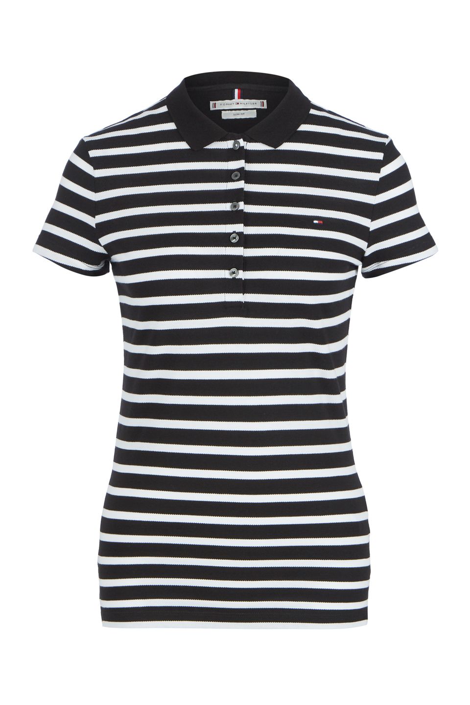 

Футболка женская Tommy Hilfiger WW0WW27151 0AR breton stp - white / black черная L INT, Черный, WW0WW27151 0AR breton stp - white / black