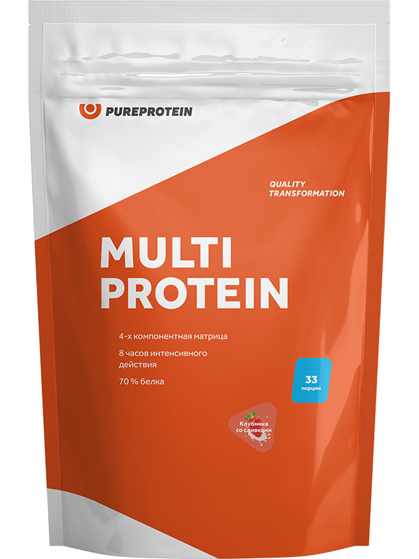 фото Протеин pureprotein multi protein, 1000 г, клубника со сливками