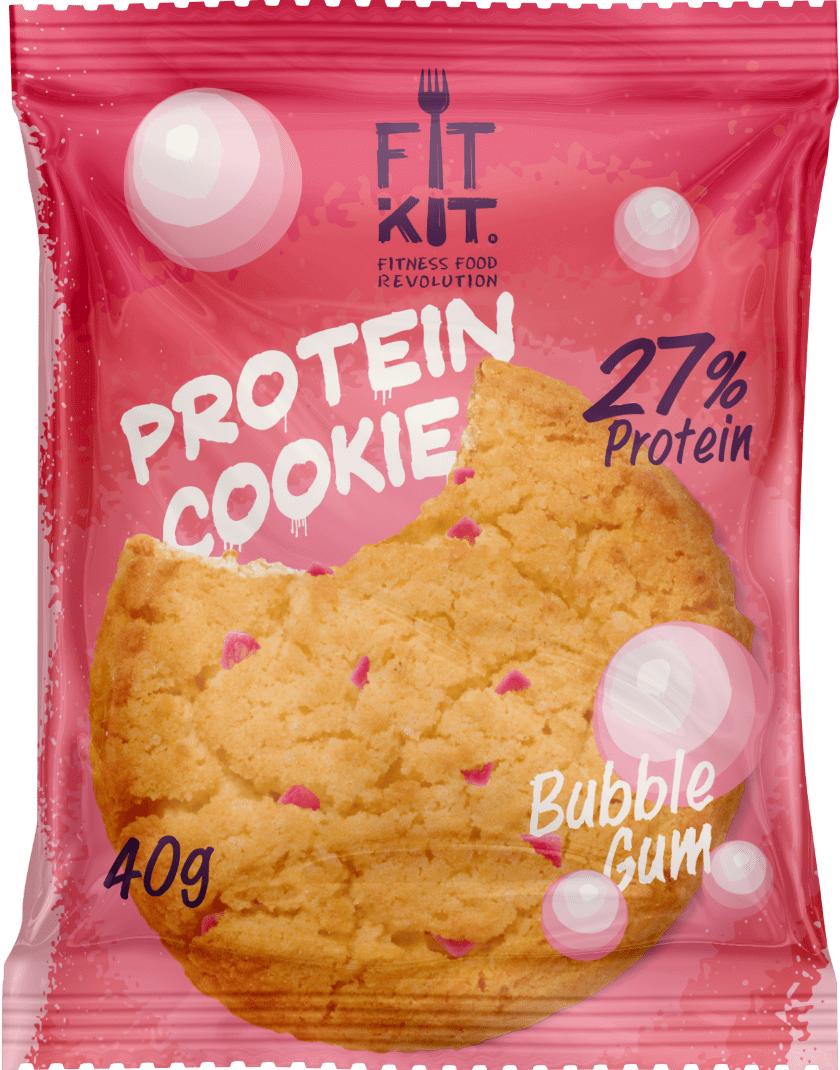 Печенье Fit Kit Protein Cookie 24 40 г, 24 шт., бабл-гам