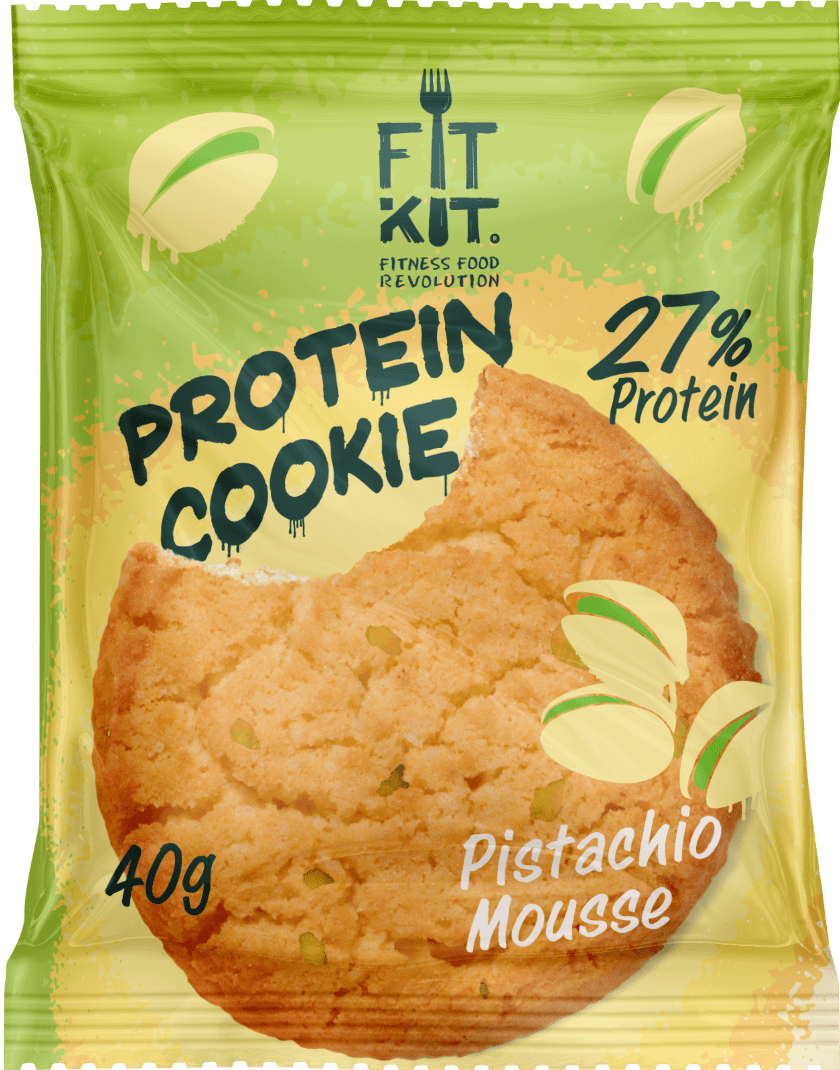 

Печенье Fit Kit Protein Cookie 24 40 г, 24 шт., фисташковый мусс, Protein Cookie 24