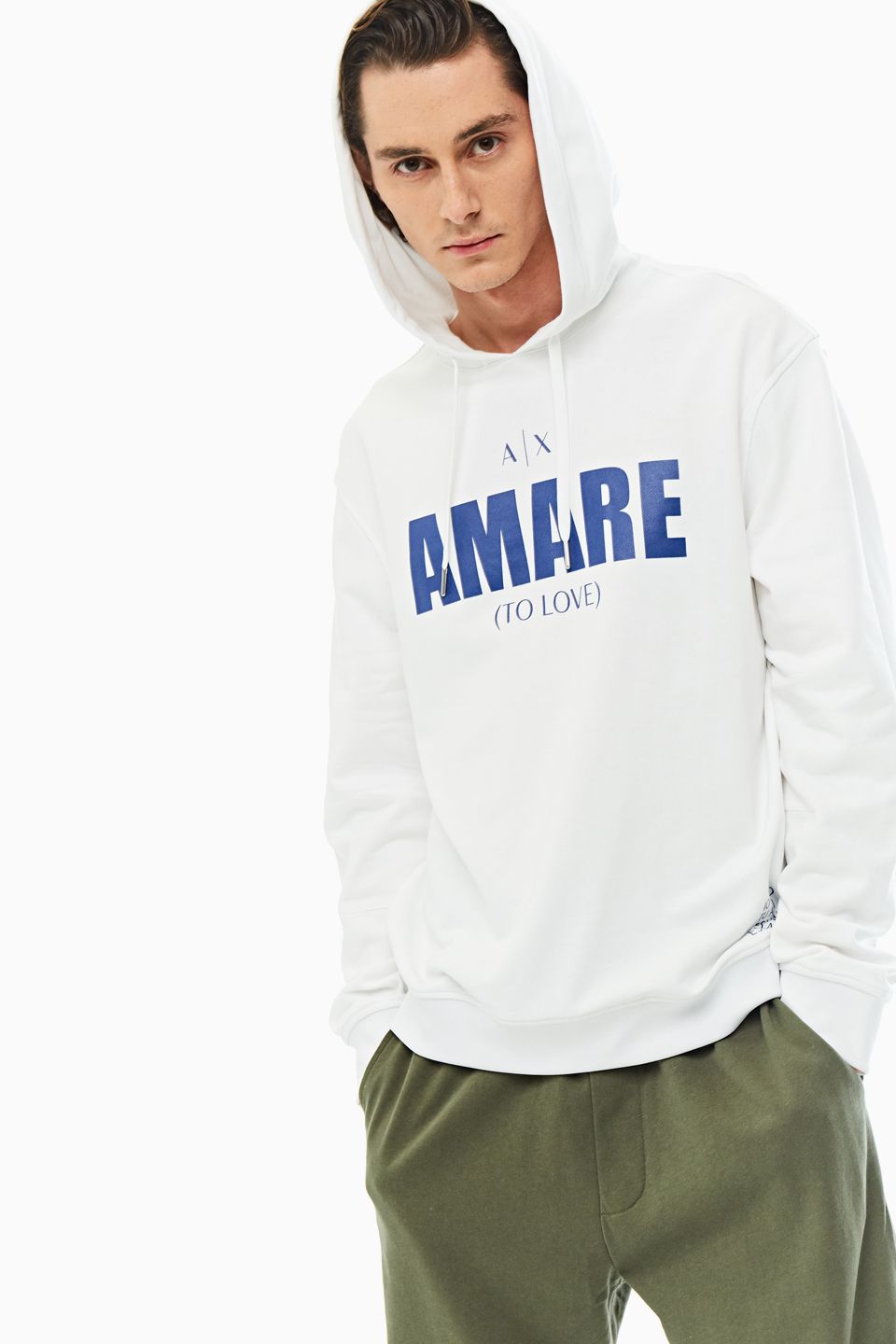 

Худи мужское Armani Exchange 3HZMGP ZJ5CZ белое L, Белый, 3HZMGP ZJ5CZ