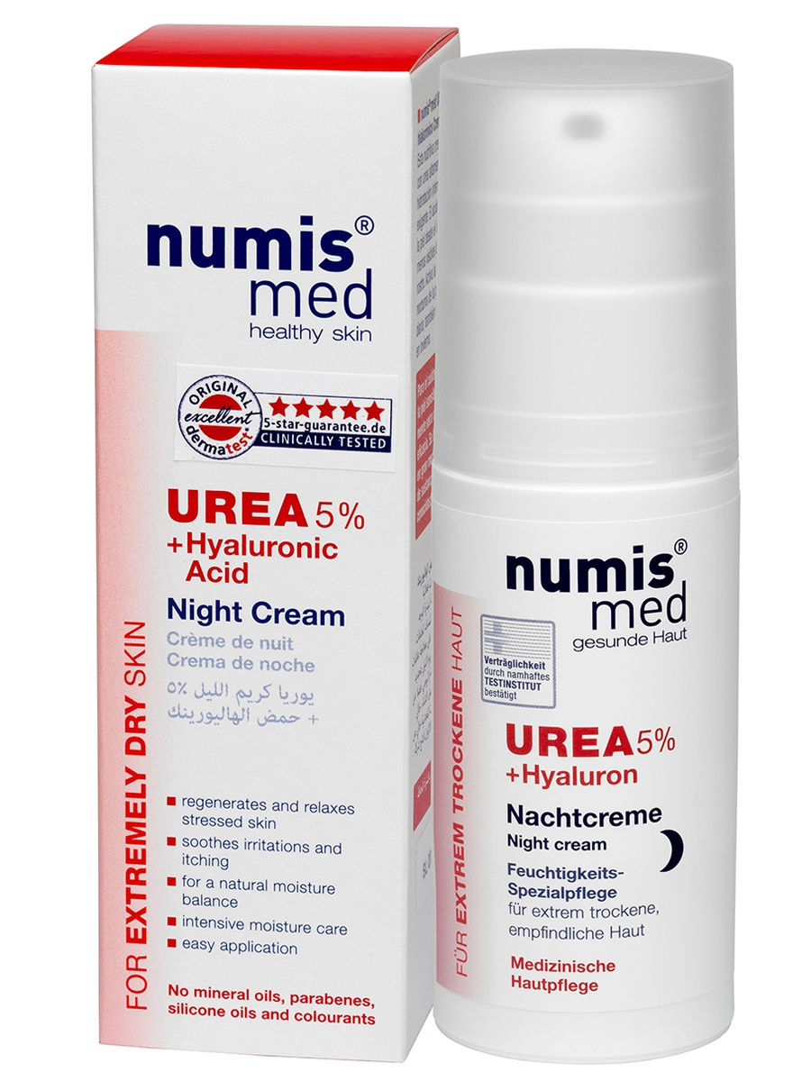 

Ночной Крем Numis med с 5 % мочевиной и гиалуроновой кислотой, 50 мл, Ночной Крем