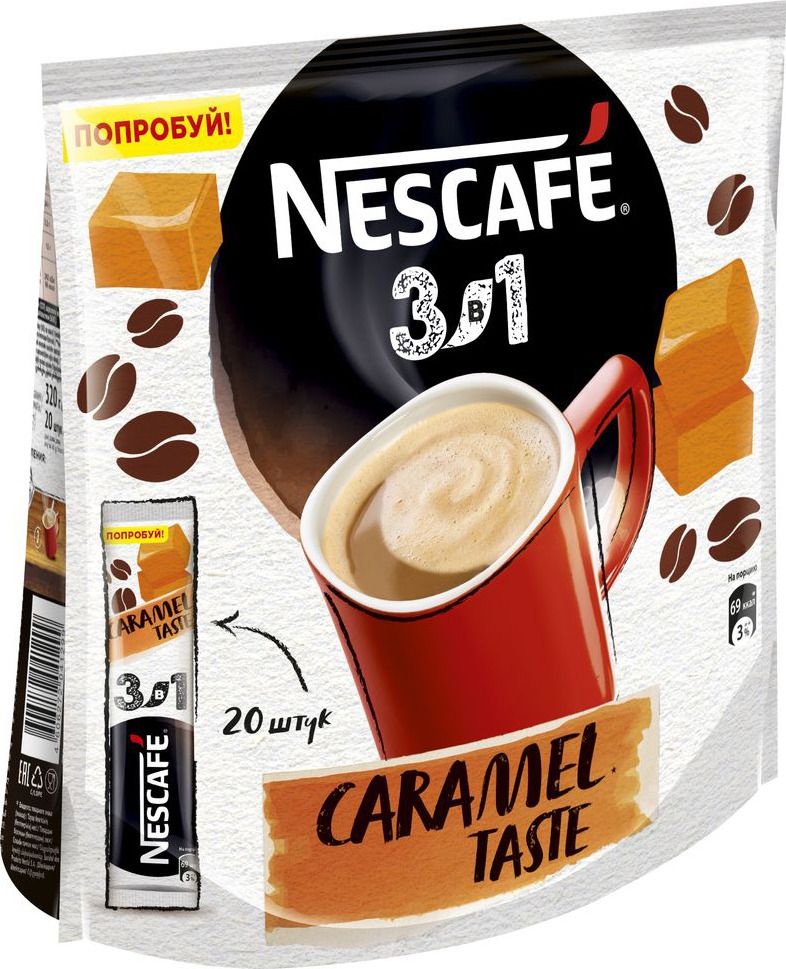 

Кофе Nescafe карамель 3в1 20 стиков