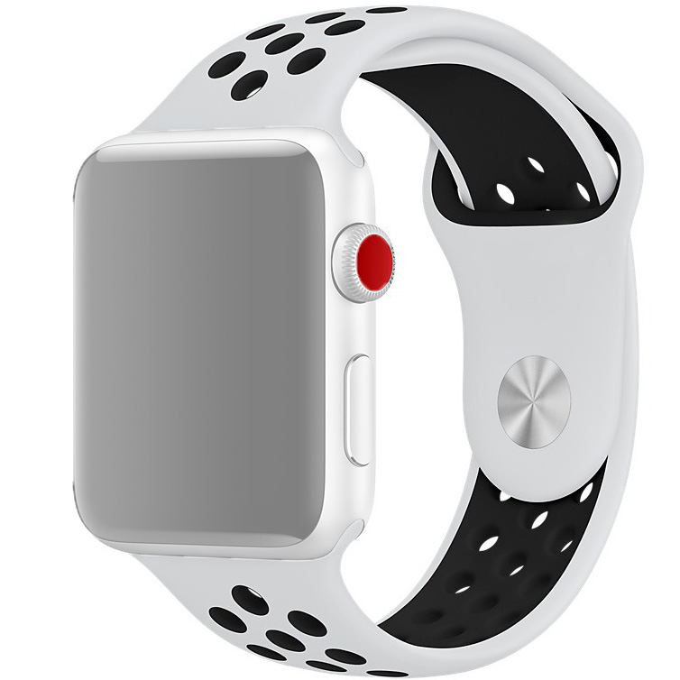 фото Ремешок innozone для apple watch silicone 38/40 mm vent - white/black (apwtsih38-19)