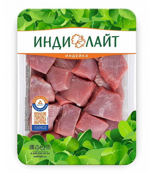 

Гуляш Индилайт из индейки охлажденный, 500 г, охлажденное мясо