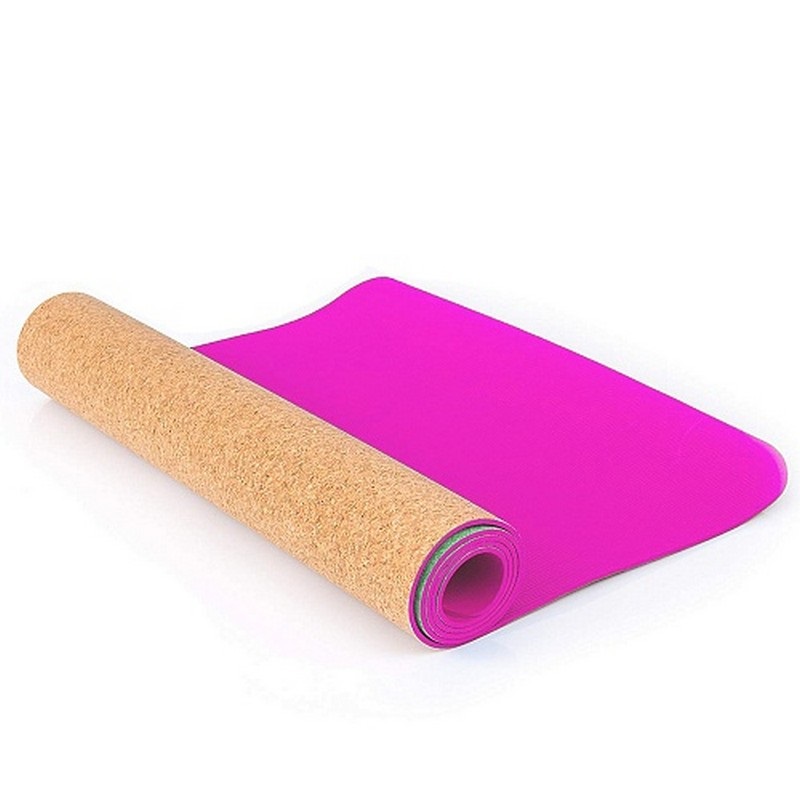 фото Коврик для фитнеса и йоги "larsen tpe+", 173х61х0,4 см, розовый