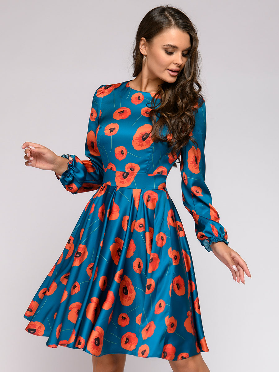 

Платье женское 1001dress 0122001-01001 бирюзовое 46, 0122001-01001