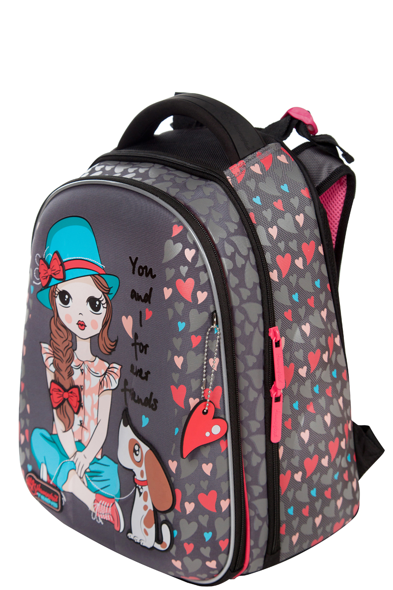 

Ранец детский Hummingbird T105 You and I forever friends, Серый, T105