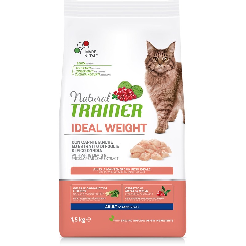 

Trainer Natural Ideal Weight сухой корм для кошек с избыточным весом с белым мясом 1,5 кг, Ideal Weight