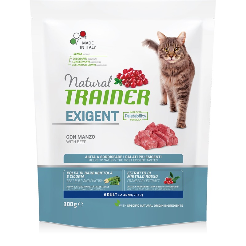 Сухой корм для кошек Trainer Natural Exigent с говядиной, 300 г