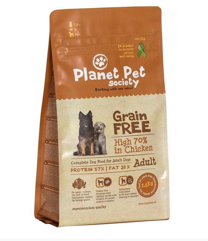 фото Planet pet grain free chicken adult сухой корм беззерновой для собак с курицей 2,5 кг