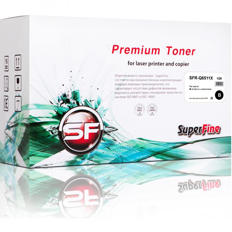 

Картридж для лазерного принтера SuperFine SFR-Q6511X, Black, Черный, SFR-Q6511X