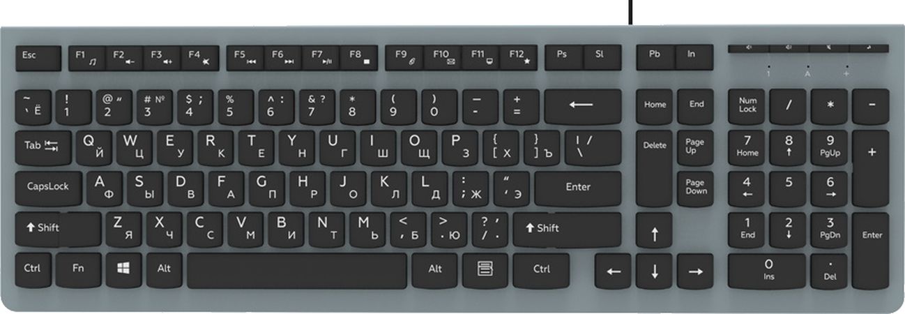 Проводная клавиатура Ritmix RKB-400 Gray (80000596)