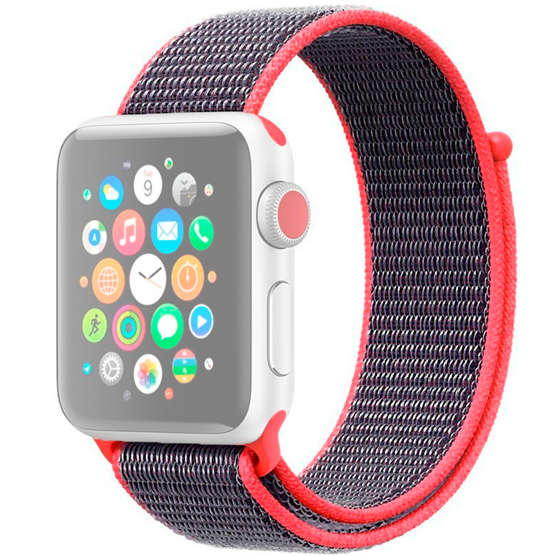

Ремешок InnoZone для Apple Watch 1/2/3/4/5 neylon 42/44 - Black/Red (APWTNY42-10), Красный;черный